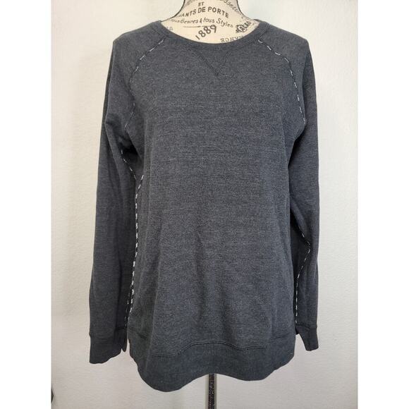 Lululemon Reversible Open Your Heart Striped Long Sleeve Top Sz Small White Gray - Picture 2 of 13